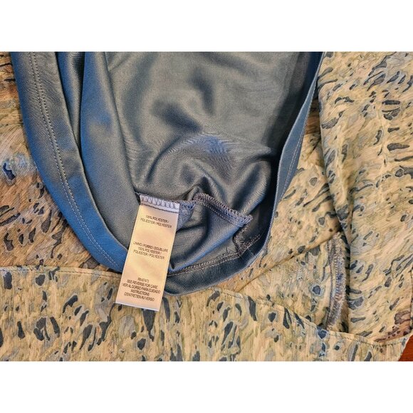 Taylor tiered cottage dress size 2 long sleeve blue green fit flare ankle length - Picture 7 of 13